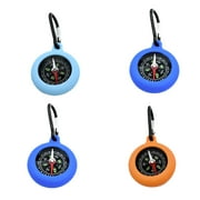 GJX 4Pcs Compass Hiking Survival,Portable Design Compass for Kids,Metal Hook Military Gear,Colormixing1